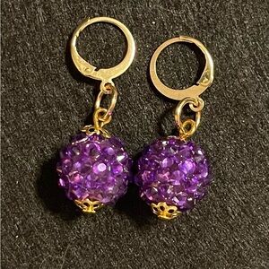 Elegant Purple Crystal Earrings